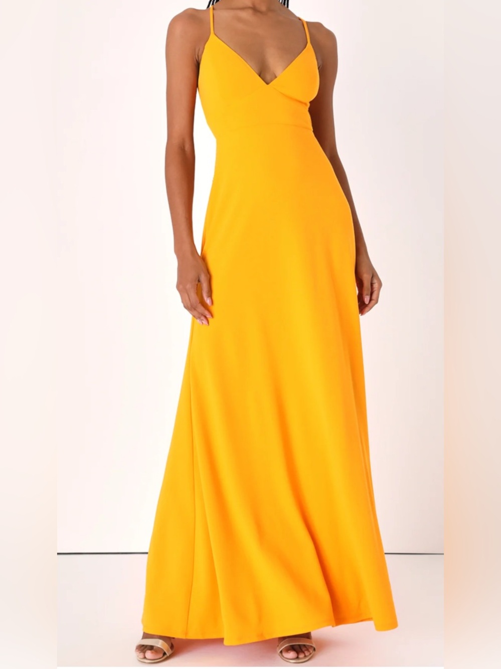 Lulus‎ Marigold Lace-Up Maxi Dress